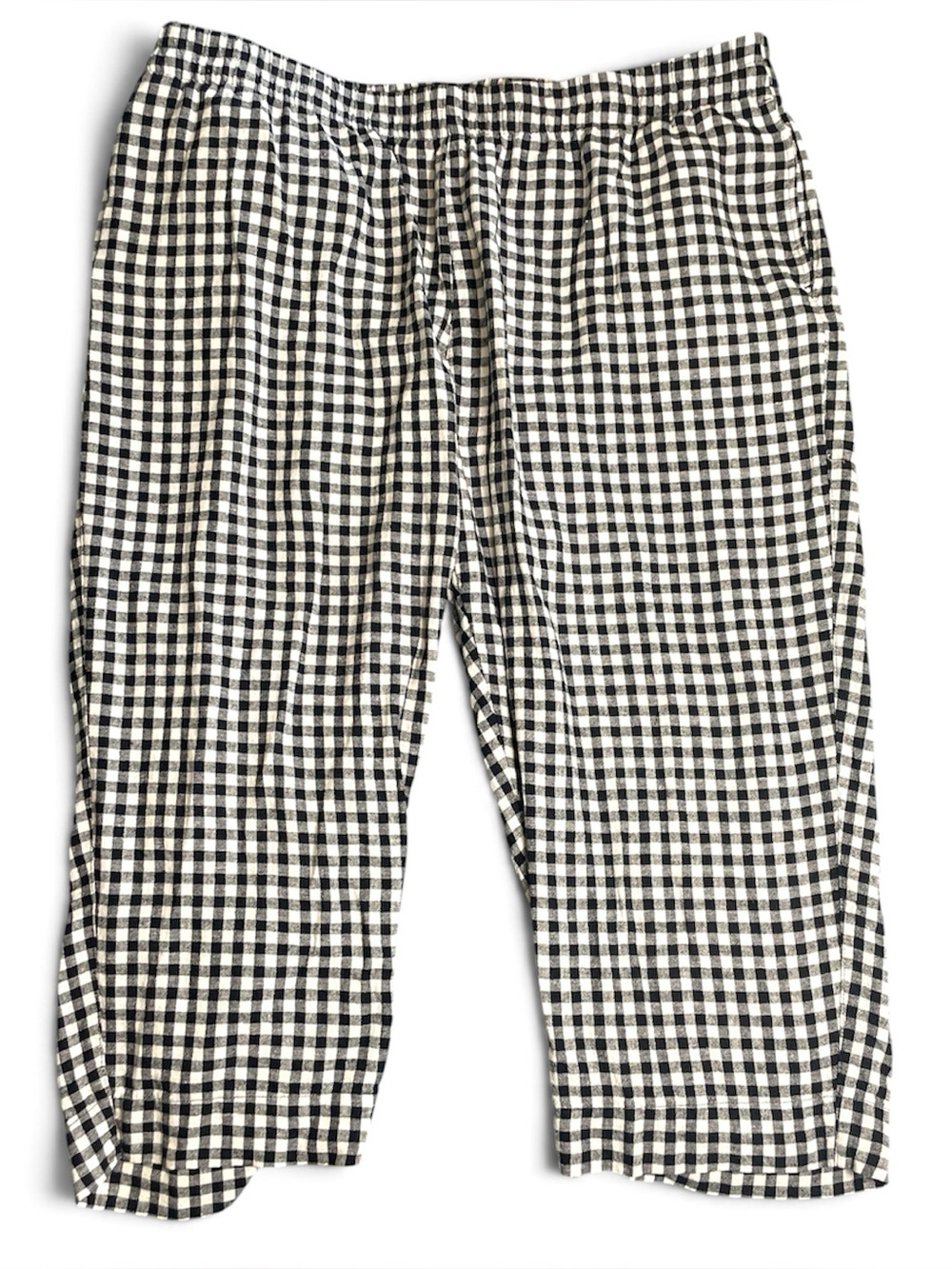 Old Navy black & white gingham high rise straight leg pants